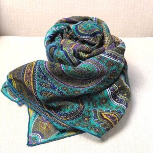 Mantero Seta Silk Square Scarf Wrap Hand Rolled Made In Italy